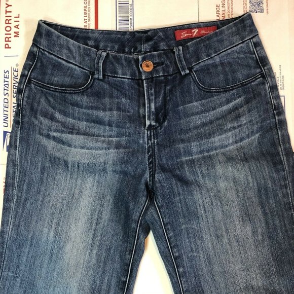 EUC Women's Seven7 Premium Denim Boot Cut Jeans Stretch Size 4 - Picture 3 of 10